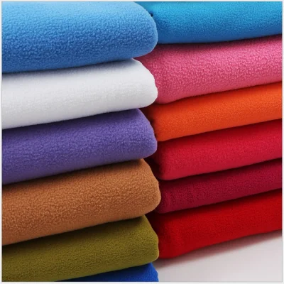 Venda por grosso de tecido de cor sólida Polar Micro Fleece Antipilling para vestuário