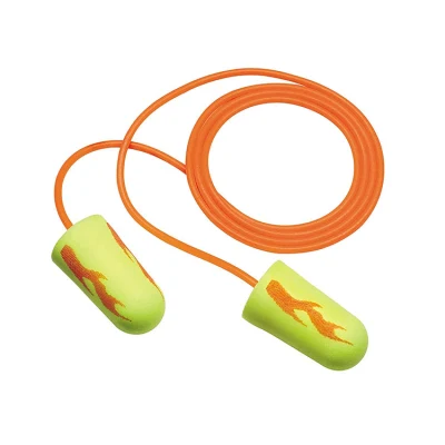 Protetores de ouvido esportivos de impacto de proteção auditiva protetores de ouvido amarelos de silicone com cordão