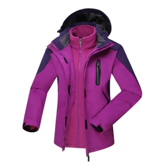 Exterior personalizado OEM 2 em 1 jaqueta feminina inverno Softshell caminhadas pesca corta-vento feminino jaqueta impermeável